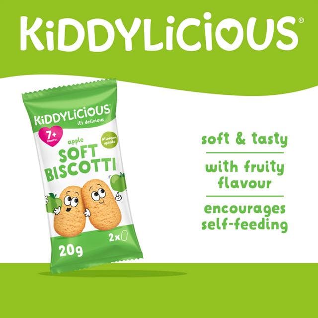 Kiddylicious Apple Soft Biscotti Baby Snacks 6x20g - gallery image 2