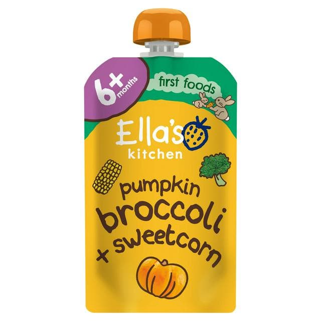Ella's Kitchen Organic Pumpkin, Broccoli & Sweetcorn Baby Food Pouch 4+ Months 120g - gallery image 1