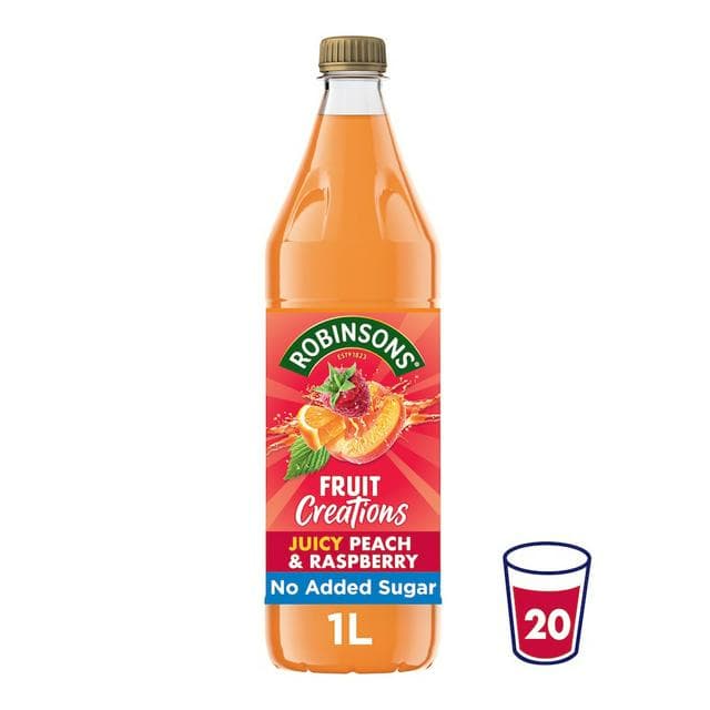 Robinsons Fruit Creations Delicious Peach & Raspberry Squash 1L - gallery image 1
