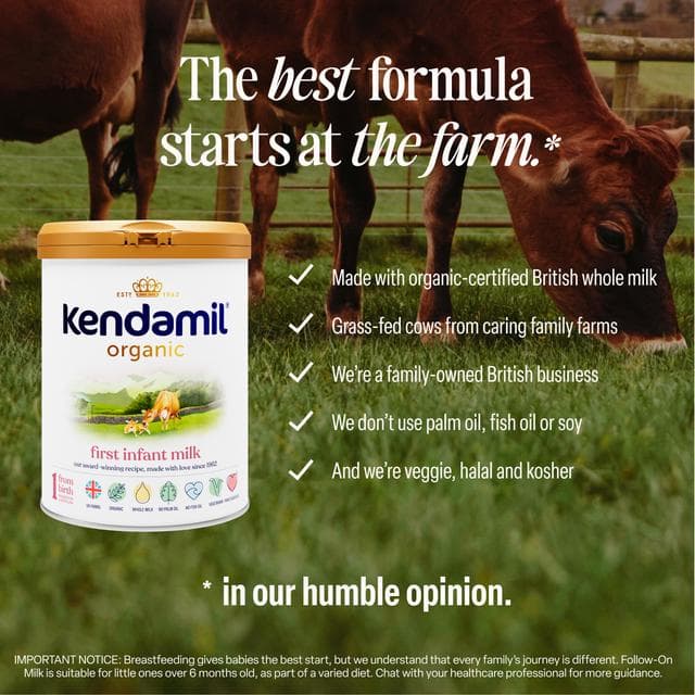 Kendamil Organic 1 First Infant Baby Milk Powder Formula from Birth 800g - gallery image 4