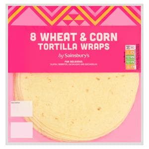 Sainsbury's Wheat & Corn Tortilla Wraps x8 320g