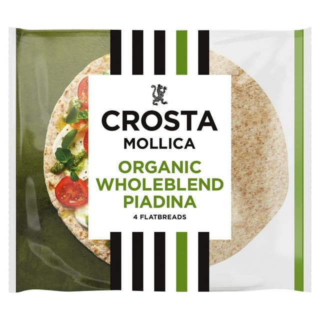 Crosta & Mollica Piadina Organic Wholeblend Italian Flatbreads Wraps x4 300g - gallery image 1