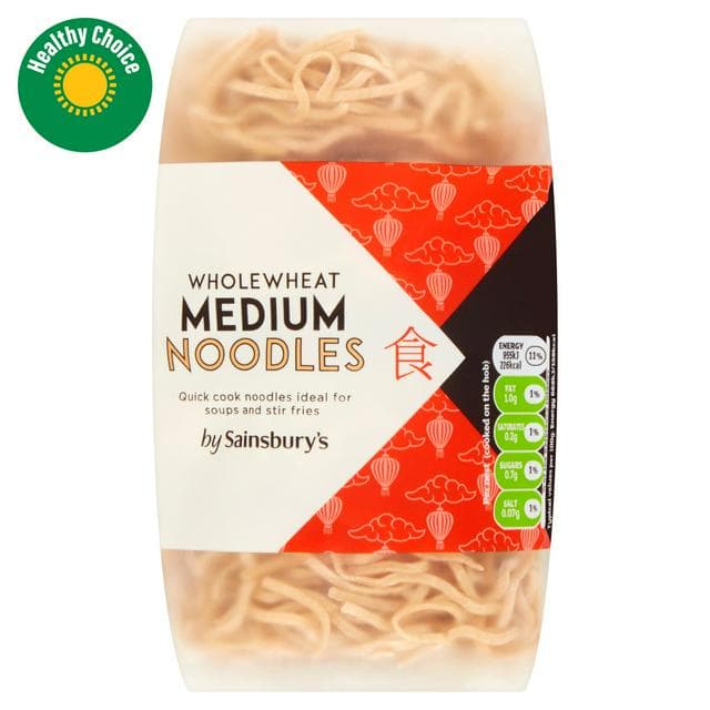 Sainsbury's Wholewheat Medium Noodles 250g - gallery image 1