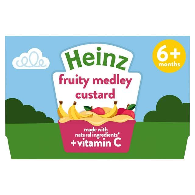 Heinz By Nature Fruity Medley Custard Baby Food Dessert Pots 6+ Months 4x100g - gallery image 1