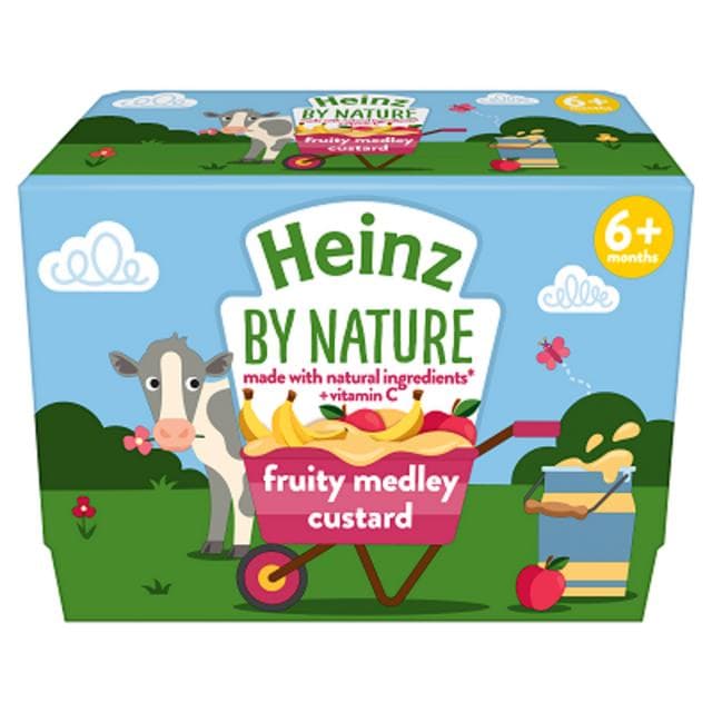 Heinz By Nature Fruity Medley Custard Baby Food Dessert Pots 6+ Months 4x100g - gallery image 2