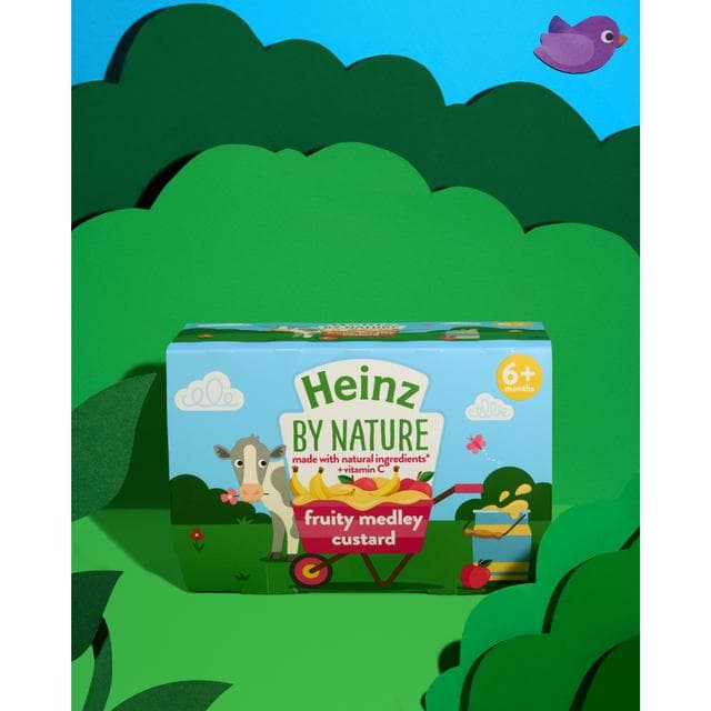 Heinz By Nature Fruity Medley Custard Baby Food Dessert Pots 6+ Months 4x100g - gallery image 3