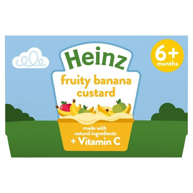 Heinz By Nature Fruity Banana Custard Baby Food Dessert Pots 6+ Months 4x100g - gallery image 1