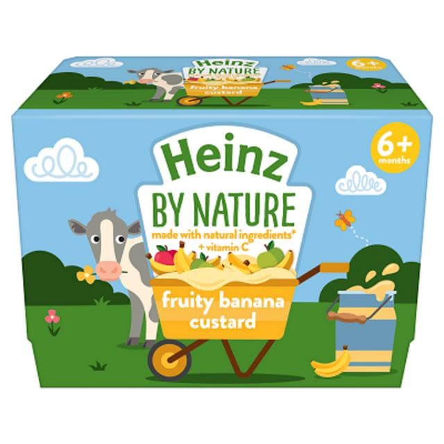 Heinz By Nature Fruity Banana Custard Baby Food Dessert Pots 6+ Months 4x100g - gallery image 2