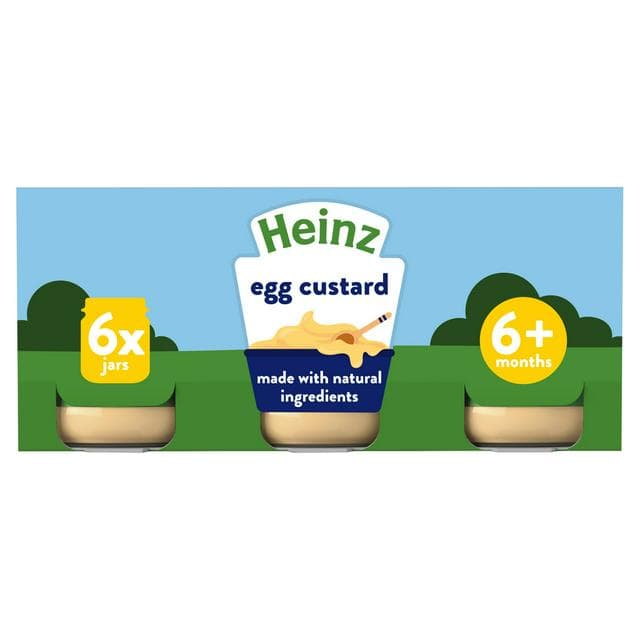 Heinz By Nature Egg Custard Jars Baby Food 6+ Months 6x120g - gallery image 1