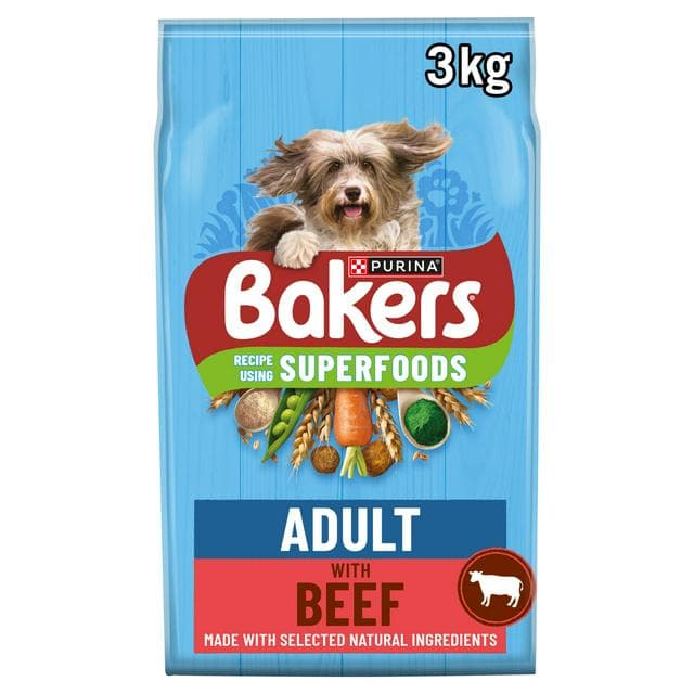 Bakers Dry Dog Food Beef and Veg 3kg - gallery image 1