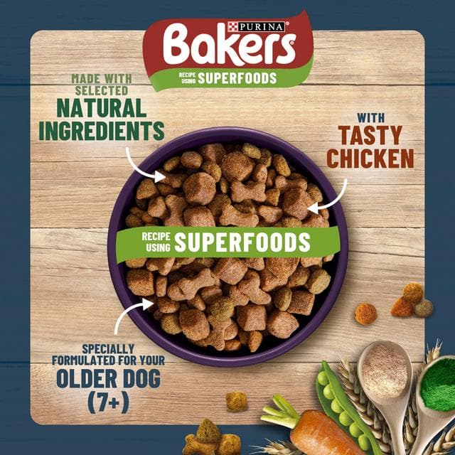 Bakers Senior Dry Dog Food Chicken and Veg 2.85kg - gallery image 2