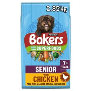 Bakers Senior Dry Dog Food Chicken and Veg 2.85kg