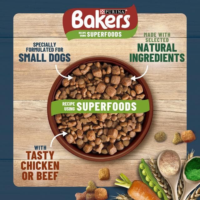 Bakers Small Dog Beef Dry Dog Food 1.1kg - gallery image 2