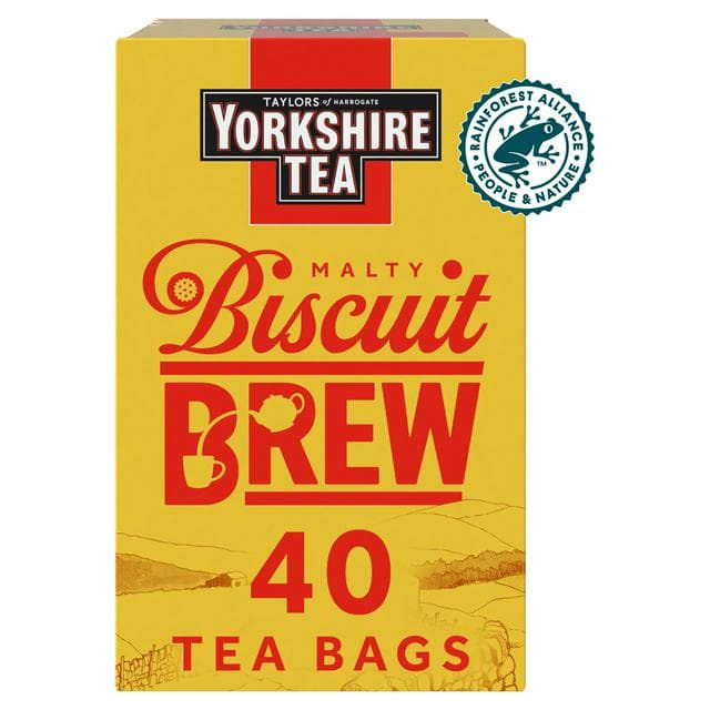 Yorkshire Tea Malty Biscuit Brew 40 Tea Bags 112g - gallery image 1