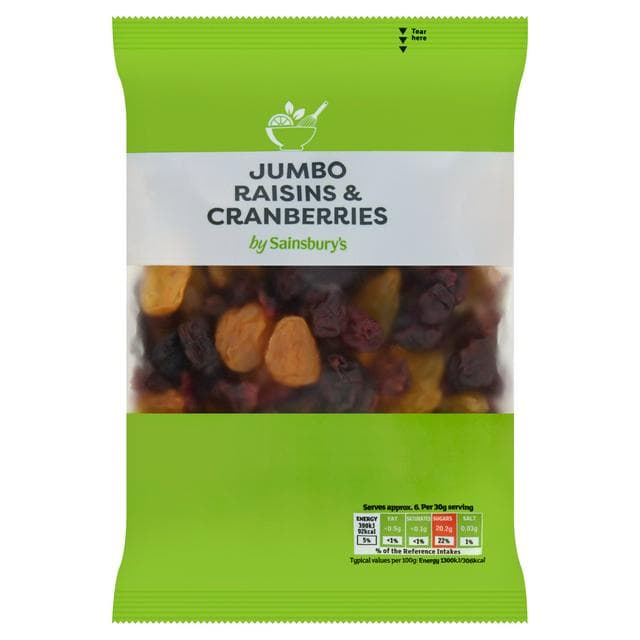 Sainsbury's Jumbo Raisins & Cranberries 200g - gallery image 1