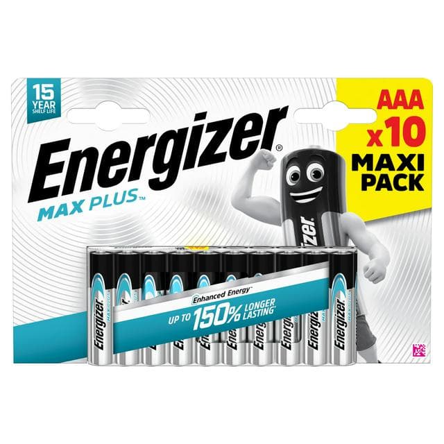Energizer Max Plus AAA Alkaline Batteries x10 - gallery image 1