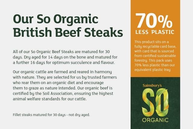 Sainsbury's 30 Days Matured British Beef Ribeye Steak, So Organic 225g - gallery image 5