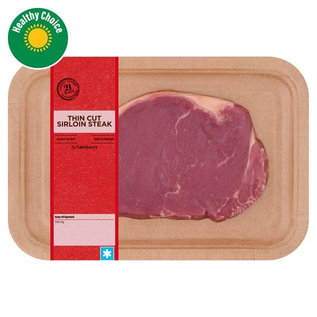 Sainsbury's British or Irish 21 Day Matured Thin Cut Sirloin Steak 155g - gallery image 1