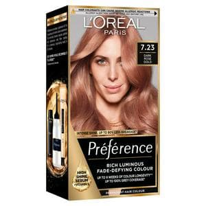 L'Oreal Paris Preference Permanent Hair Dye Bali Dark Rose Gold Brown 7.23