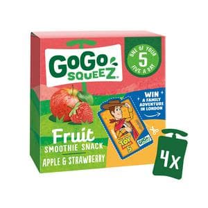 GoGo Squeez Fruit Smoothie Snack Apple & Strawberry 4x90g