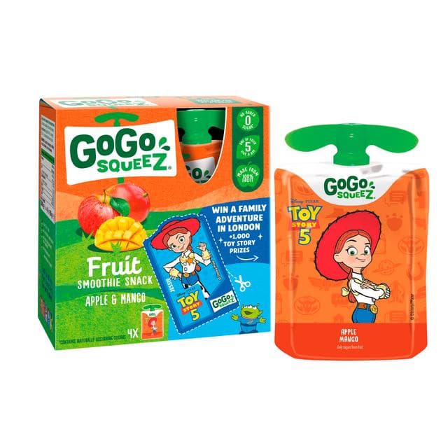 GoGo Squeez Fruit Smoothie Snack Apple & Mango 4x90g - gallery image 2