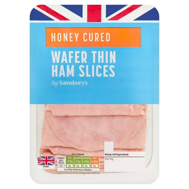 Sainsbury's British Wafer Thin Honey Cured Ham Slices 150g - gallery image 1