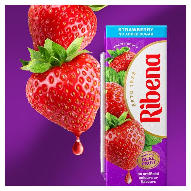 Ribena No Added Sugar Strawberry Juice Drink Cartons 6x250ml - gallery image 3