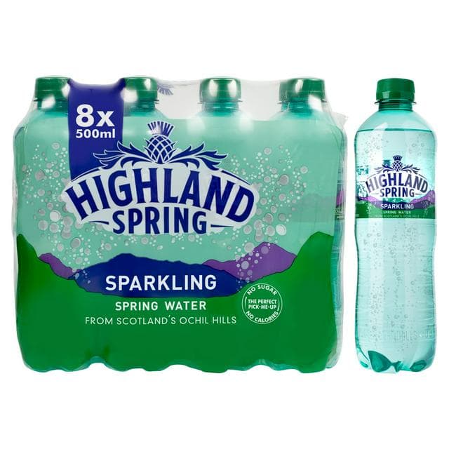 Highland Spring Sparkling Spring Water 8x500ml - gallery image 1
