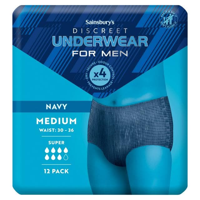 Sainsbury's Comfort Fit for Him Discreet Underwear Super Medium Pants x12 - gallery image 1