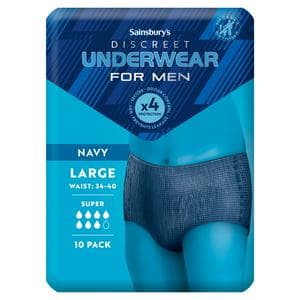 Sainsbury's Comfort Fit for Him Discreet Underwear Super 10 Large Pants x10