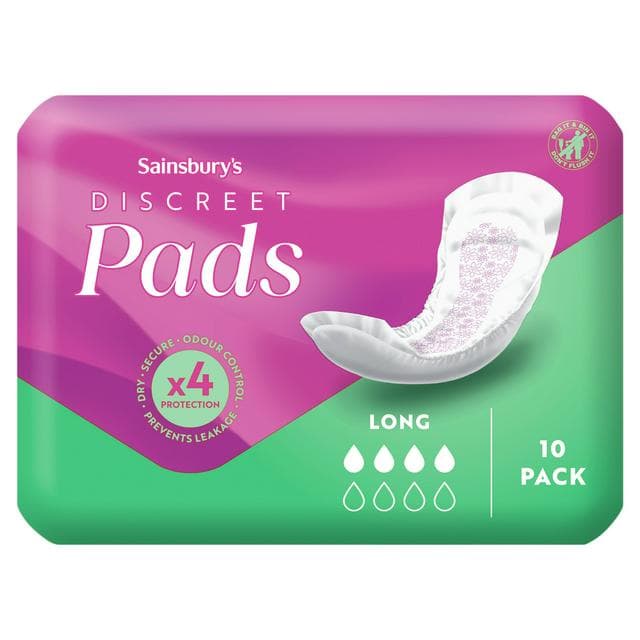 Sainsbury's Comfort Fit for Her Long Women's Pads x10 - gallery image 1