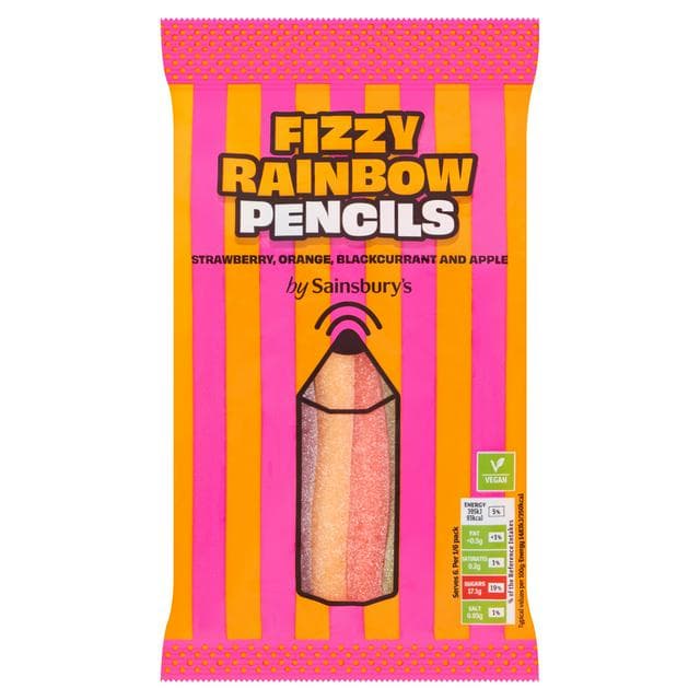 Sainsbury's Rainbow Pencil Sweets 160g - gallery image 1