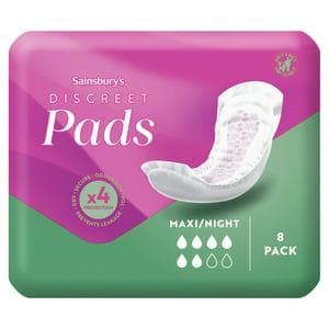 Sainsbury's Comfort Fit for Her 8 Discreet Maxi/Night Women's Pads x8