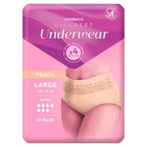 Sainsbury's Comfort Fit for Her Discreet Underwear Pants Super Large x10