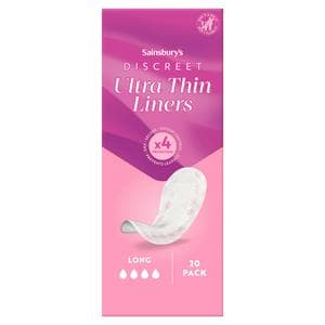 Sainsbury's Comfort Fit for Her Discreet Ultra Thin Long Women's Liners x20
