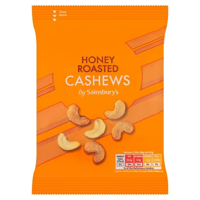 Sainsbury's Honey Roast Cashews 150g - gallery image 1