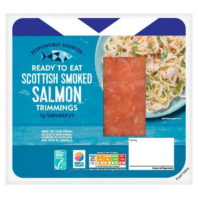 Sainsbury's Scottish Smoked Salmon Trimmings 100g (Ready to Eat) - gallery image 1