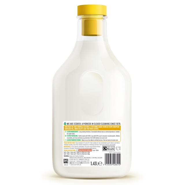 Ecover Fabric Softener Gardenia & Vanilla 47 Washes 1.43L - gallery image 2