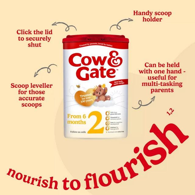 Cow & Gate 2 Follow On Baby Milk Formula Powder 6-12 Months 800g - gallery image 6