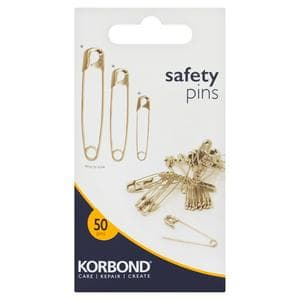 Korbond Care & Repair Safety Pins Assorted Sizes 50 Pins