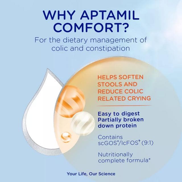 Aptamil Comfort Baby Milk Infant Formula From Birth 800g - gallery image 3