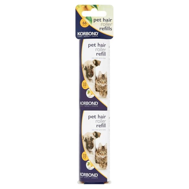 Korbond Care & Repair Pet Hair Roller Refills 33 Easy Peel Sheets 2 x 4.9m Adhesive - gallery image 1
