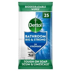 Dettol Big & Strong Limescale Bathroom Cleaning Wipes 25s