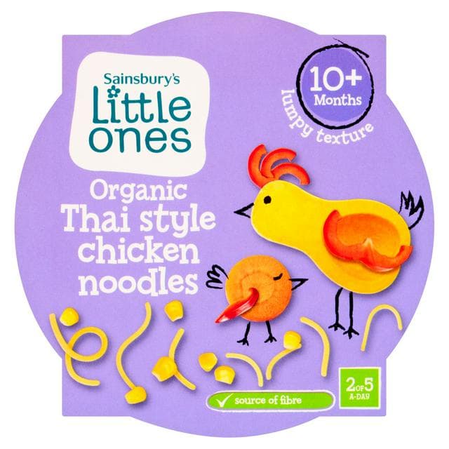 Sainsbury's Little Ones Organic Thai Style Chicken Noodles 10+ Months 190g - gallery image 1