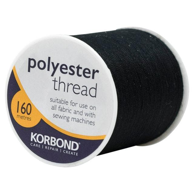 Korbond Care & Repair Black Thread Polyester 160m - gallery image 1