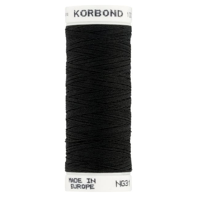 Korbond Black Polyester Thread 100m - gallery image 1