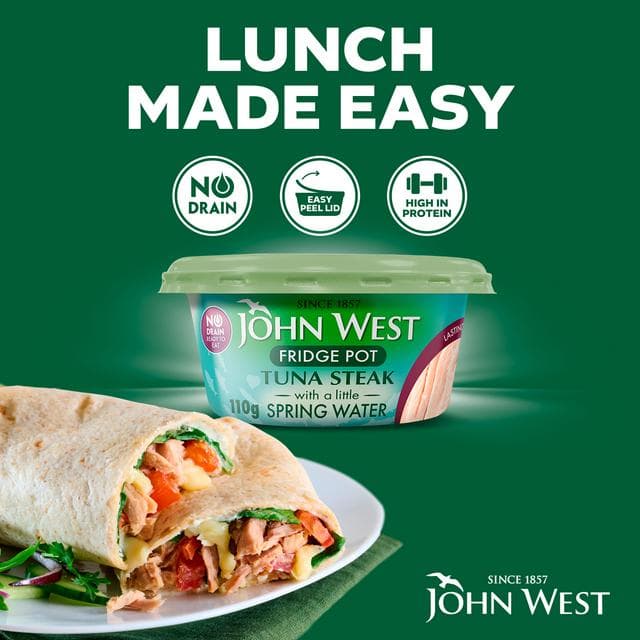 John West No Drain Fridge Pot Tuna Steak with a Little Spring Water 110g - gallery image 3