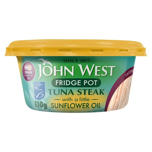 John West No Drain Fridge Pot Tuna Steak with a Little Sunflower Oil 110g - gallery image 1