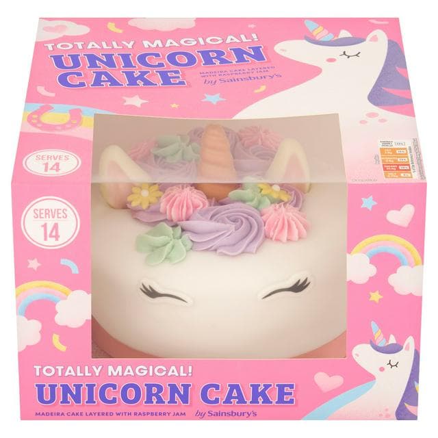 Sainsbury's Birthday Celebration Unicorn Madeira Cake 931g (Serves 14) - gallery image 1
