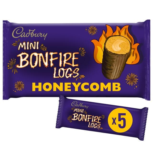 Cadbury 5 x Mini Bonfire Logs Honeycomb Flavour Halloween Cakes - gallery image 1